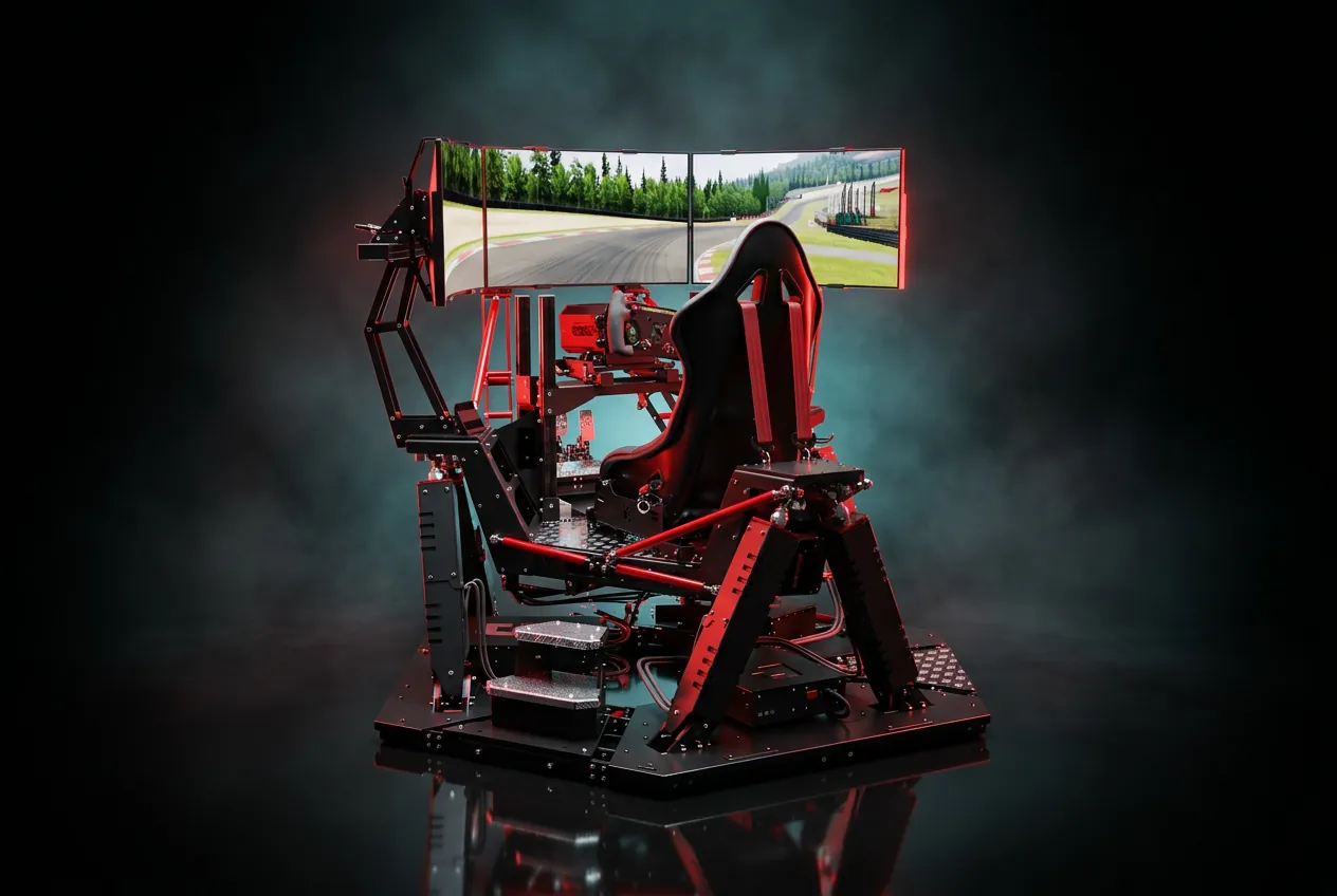 SIFAT Line 03 — einzelner QS-S25 6-DOF Motion Simulator im Studio